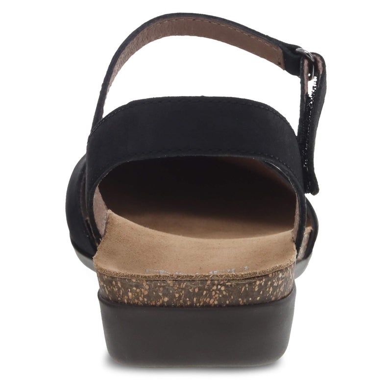 Dansko Rowan Sandal for Women - Memory Foam and Cork Footbed for Comfort and Arch Support - Lightweight Rubber Outsole for Long-Lasting Wear Black 5.5-6 M US - Image 5